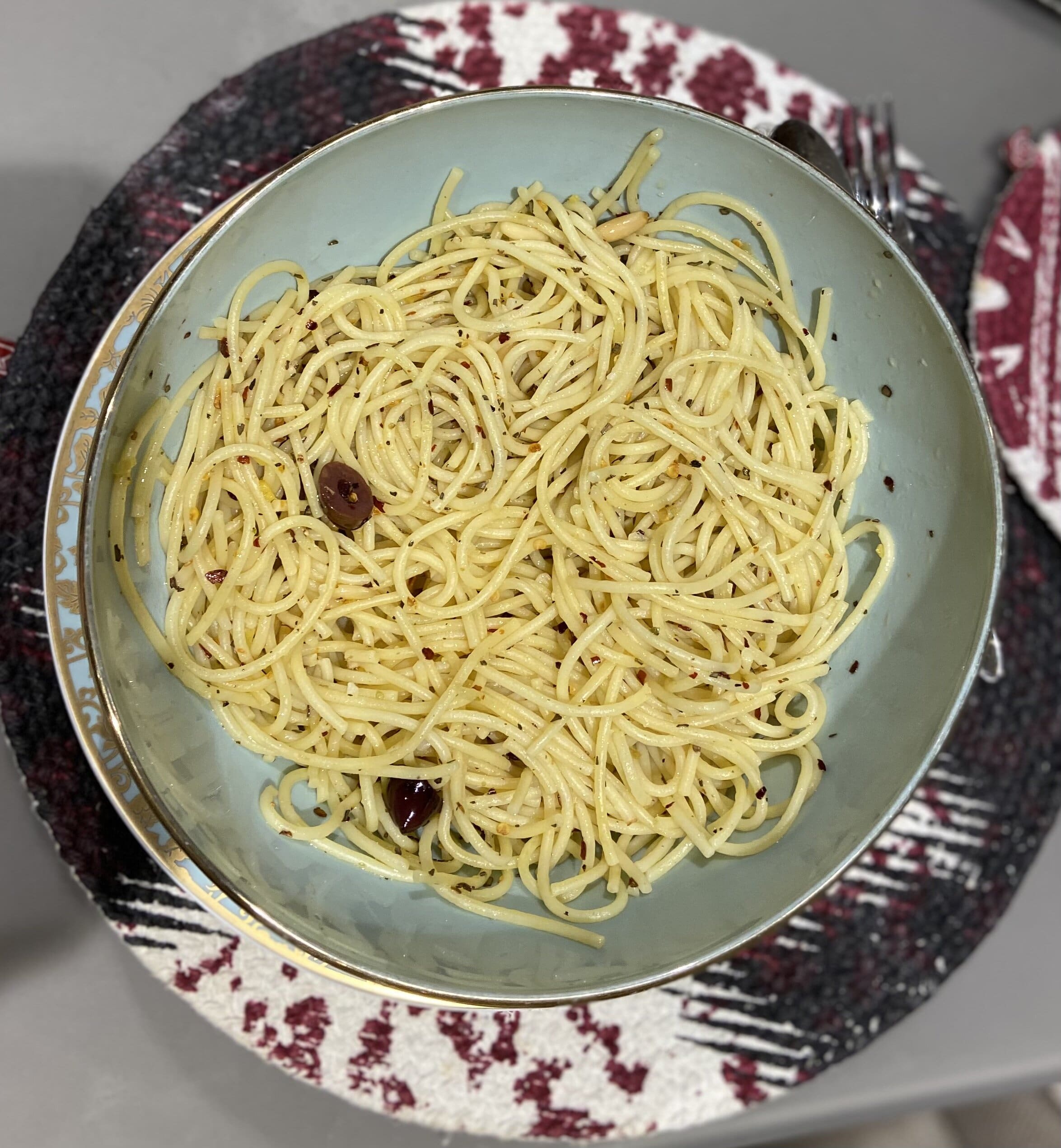 Spaghetti Aglio, Olio and Olives [179]